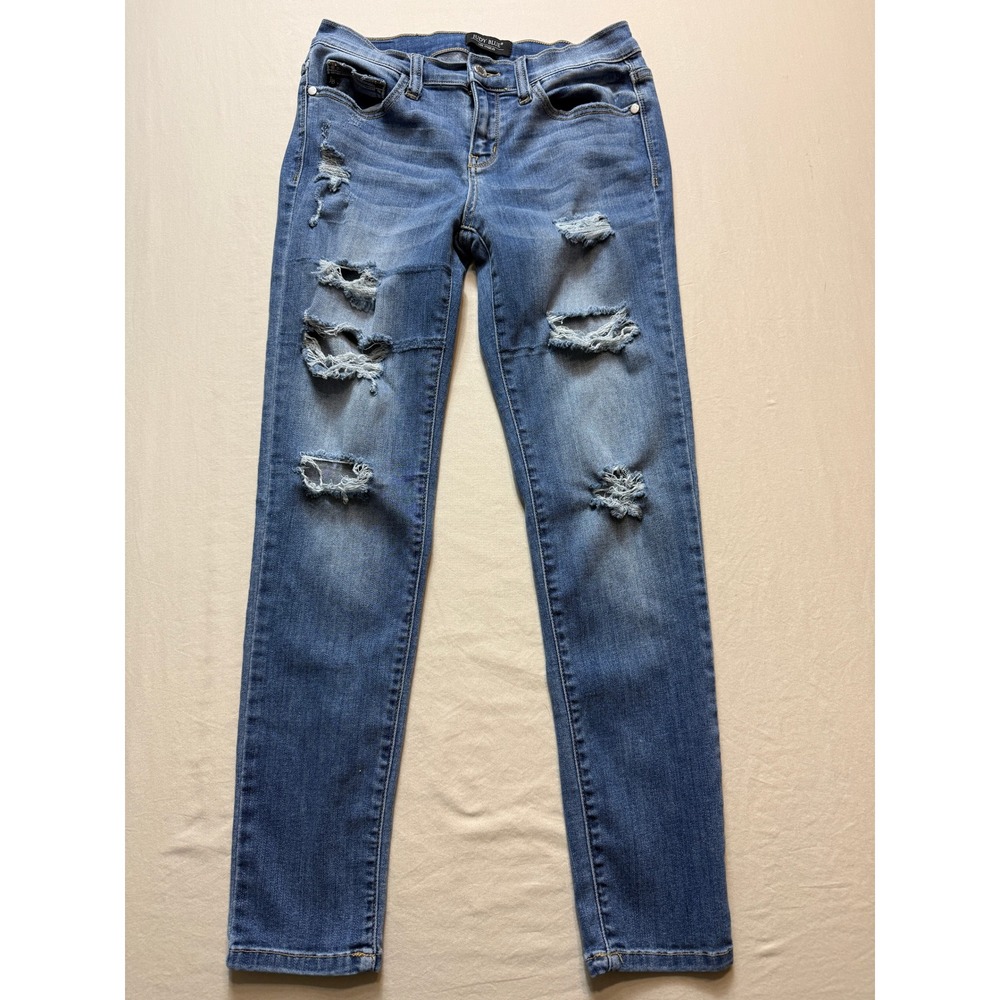 Judy‎ Blue Mid Rise Skinny Distressed Medium Wash Womens 9/29